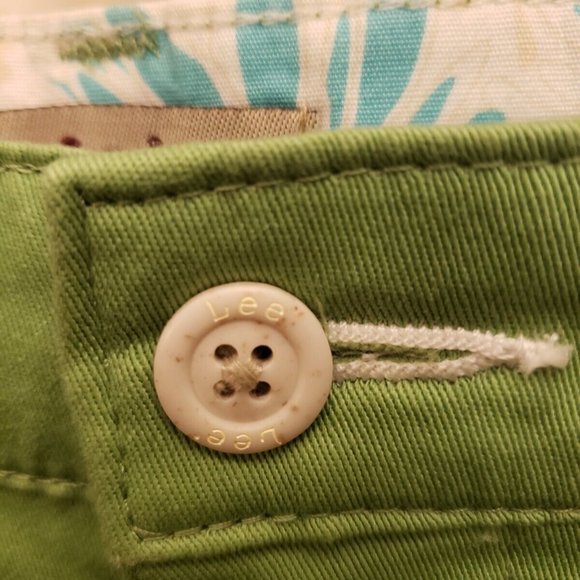 LEE Size 16 M Classic Fit Womens Capri Crop Green Jeans - Picture 5 of 8